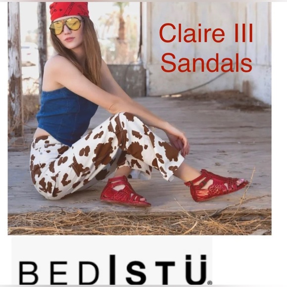 BED STU, Size 7.5, CLAIRE III, RARE IN RED, Huarache Sandals, Brand NEW in BOX! - Picture 11 of 12